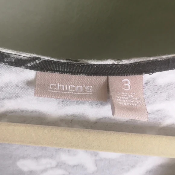 Chico's Zebra Print Cowl Neck 3/4 Sleeve Fashion Top Sz 3 Fits Like L or XL - Picture 10 of 12